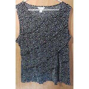 Cj Bank Sleeveless Tank Top Black/ White Polka Dots/ GEMS Layer Womens 1x